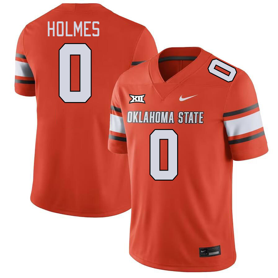 Oklahoma State Cowboys #0 Christian Holmes College Football Jerseys Stitched Sale-Orange